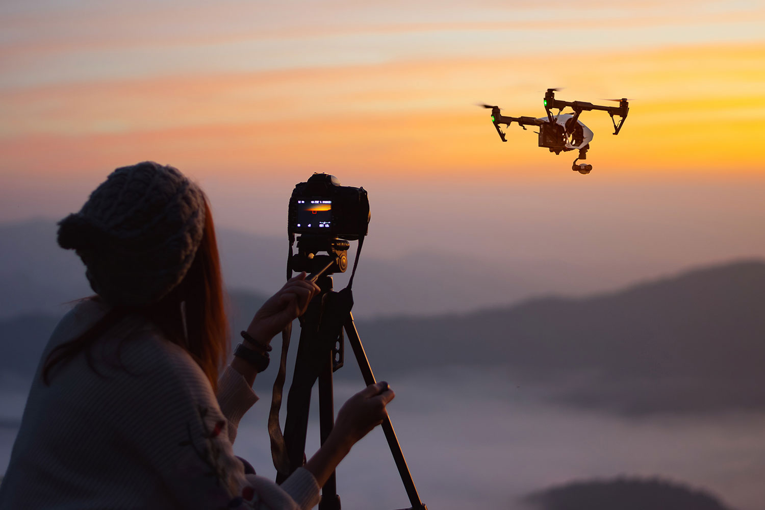 sandisk camera capturing drone flying
