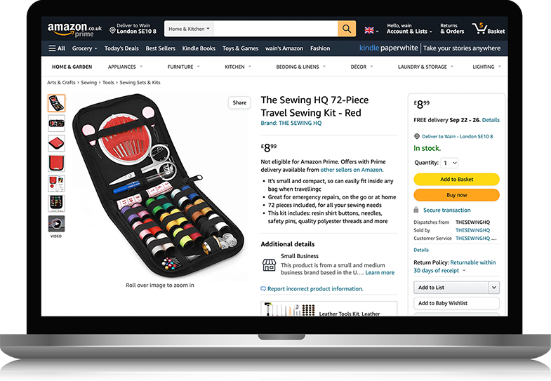 Sewing HQ Amazon Storefronts Screenshot