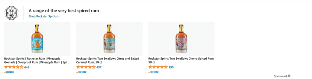 RockStar Spirits Amazon Sponsored Product Listings